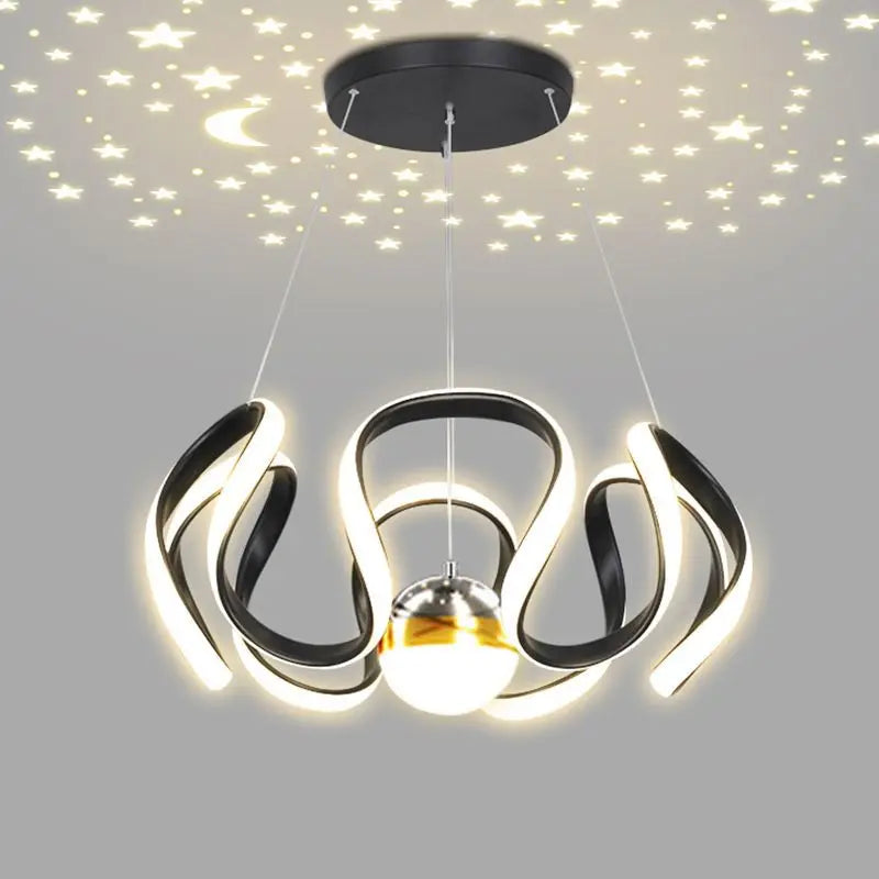 Nordic Abstract LED Bulbs Hanging Pendant Chandelier