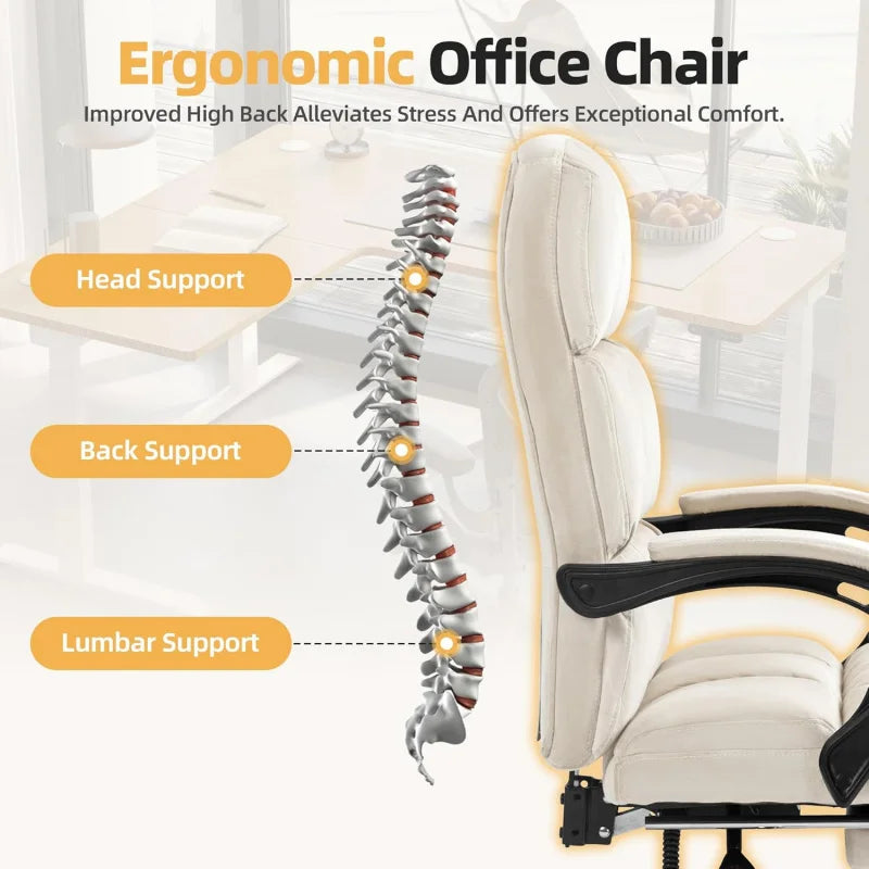 Ergonomic Footrest High Back Reclining Office Chair