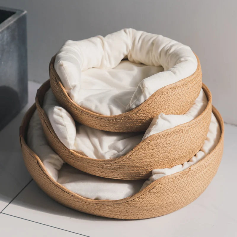 Cozy Bamboo Fabric Handmade Pet Bed for Pets
