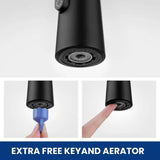 360° Rotation Sprayer Extendable 3 Jet Kitchen Faucet