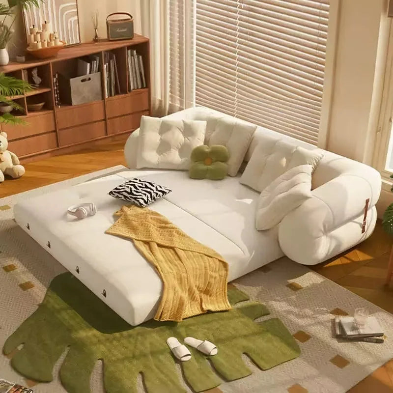 Compressed Folding Double Sleep Rounded Armrest Sofa