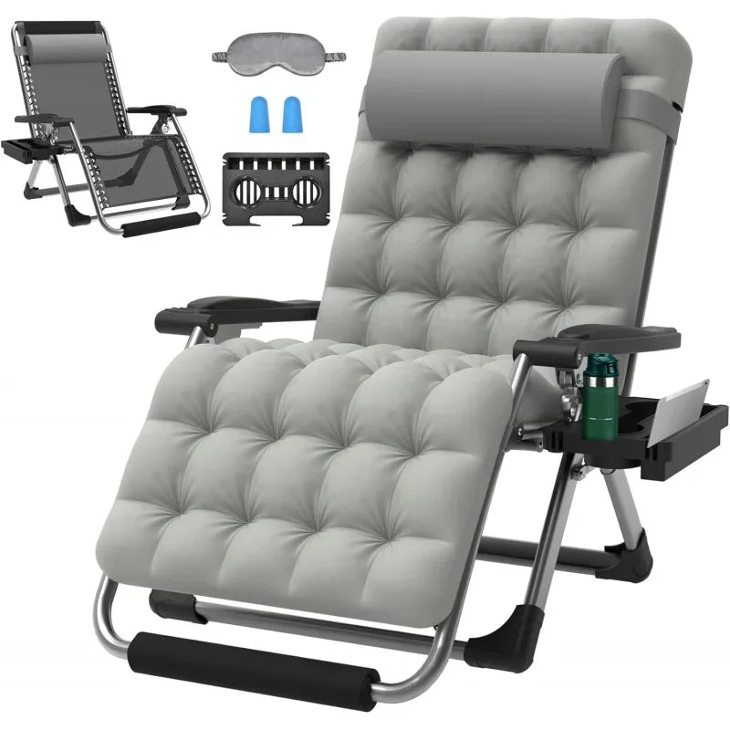 Outdoor Adjustable Recliner Lounge Cushion Chair