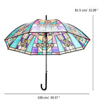 Transparent Umbrella With Colorful Geometric Abstract Design