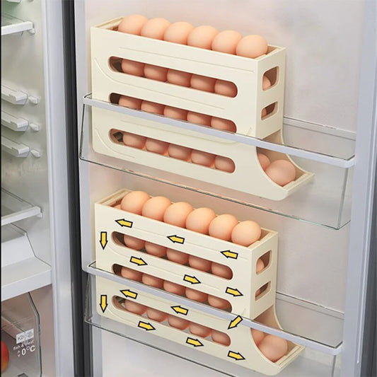 Egg Basket for Refrigerator with Automatic Sliding