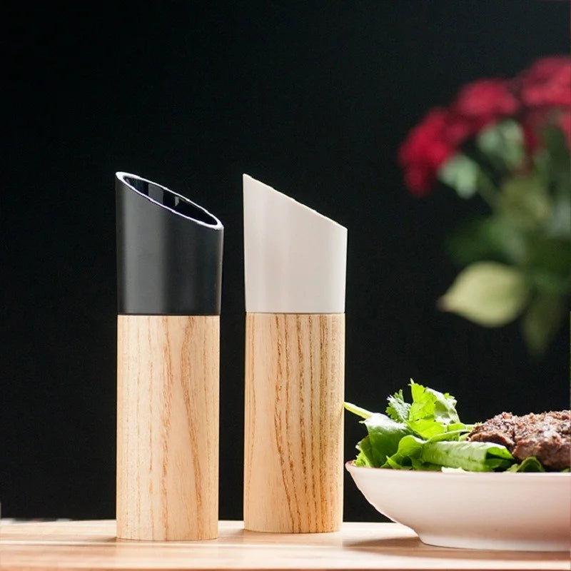 Manual Wooden Spice Grinder Salt Pepper Nuts