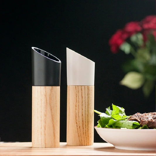 Manual Wooden Spice Grinder Salt Pepper Nuts