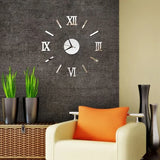 DIY Mirrow Roman Numbers Wall Clock