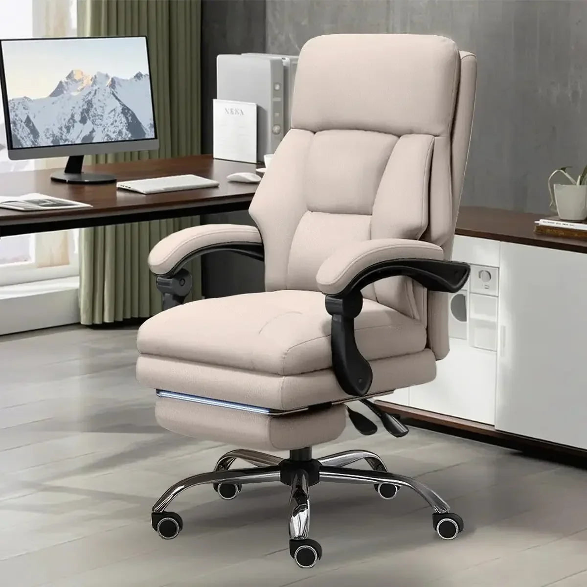 Office Adjustable Height Desk Foot Rest Recline Chair