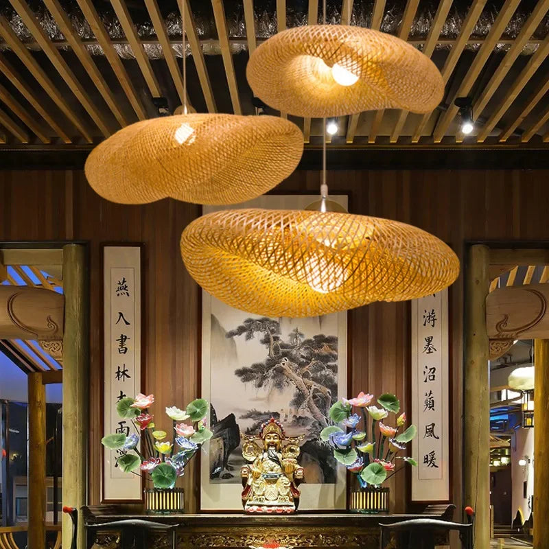 Rattan Bamboo Ceiling Hanging Lamp Pendant Light
