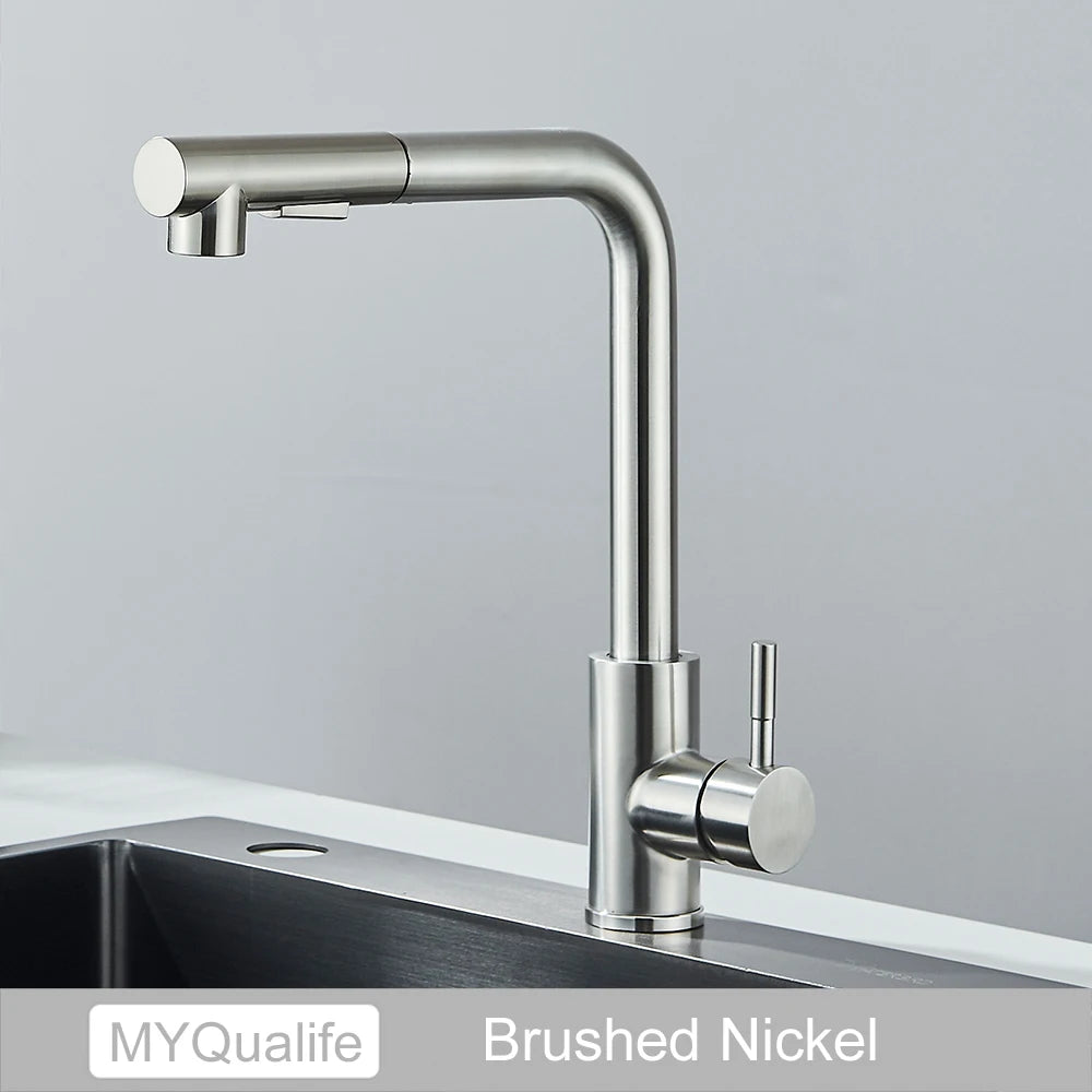 Pull Out Sprayer Nozzle Tap Deck Kitchen Sink Faucet