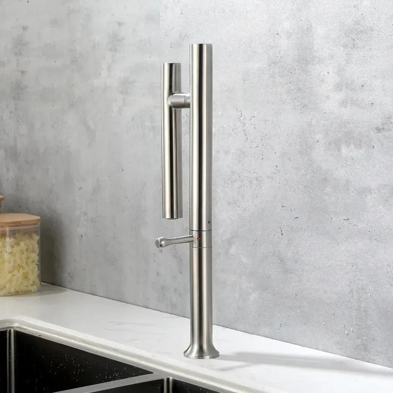 Single Handle 360 Rotation Folding Kitchen Faucet