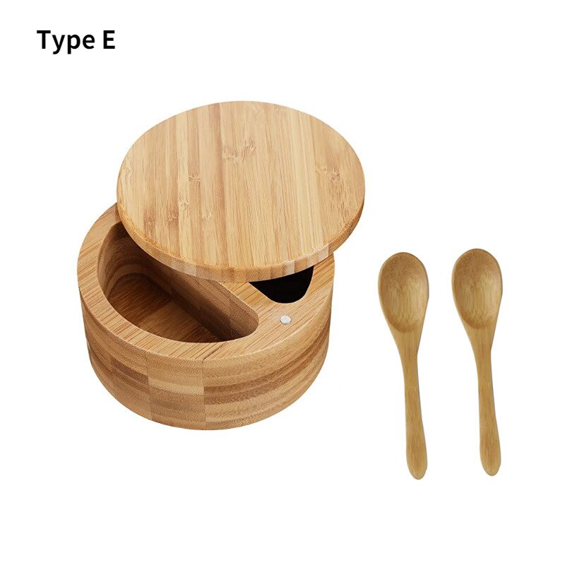 Bamboo Wooden Round Spice Jar