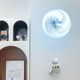 Moon Minimalist Beside Astronaut  Wall Lamp