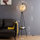 Globe Clear Smoky Glass Round Standing Light