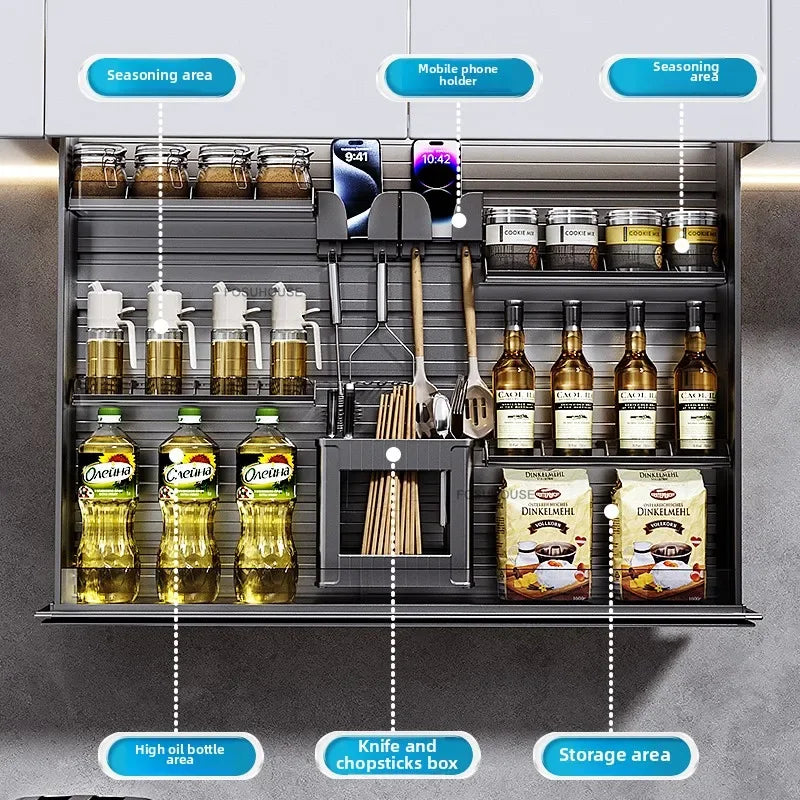 Touch Lift Wall Modern Kitchen Storage Organizer Cabinet
