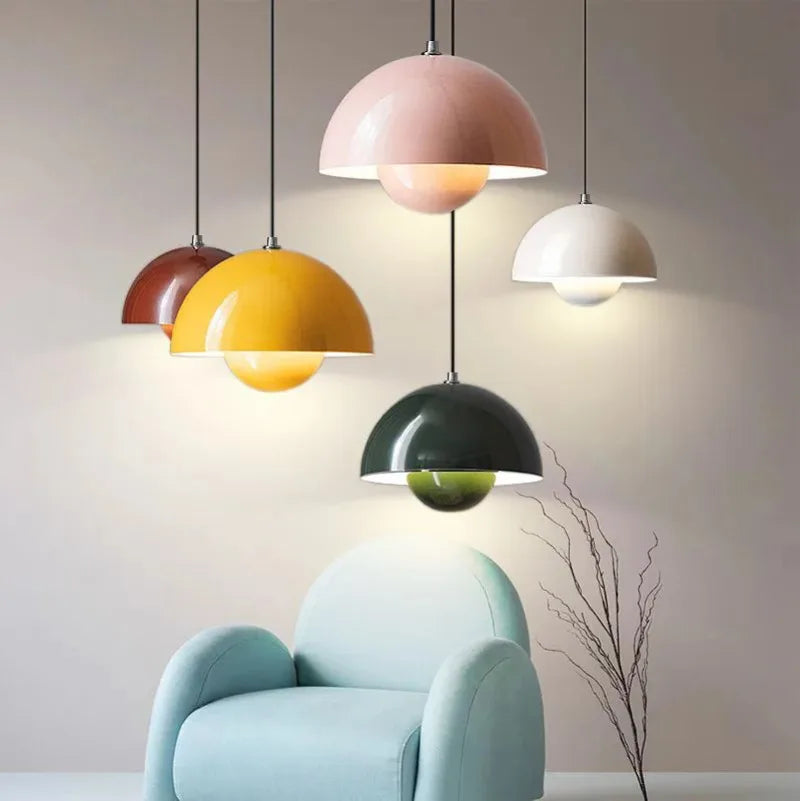 Nordic Flower Semicircular Hanging Pendant Lamp