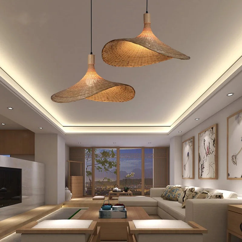 Rattan Bamboo Ceiling Hanging Lamp Pendant Light