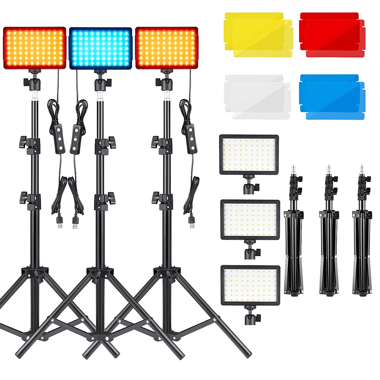 RGB LED Video Photo Studio Lamp Tripod Panel Light