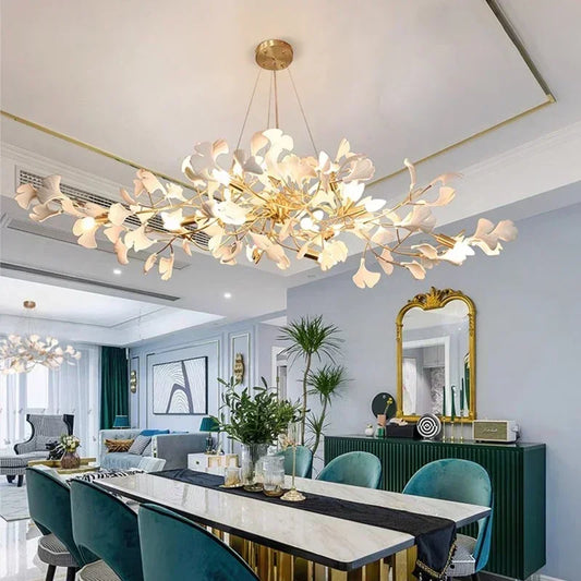 Modern Nordic Flower Leaf Chandelier Pendant Lamp