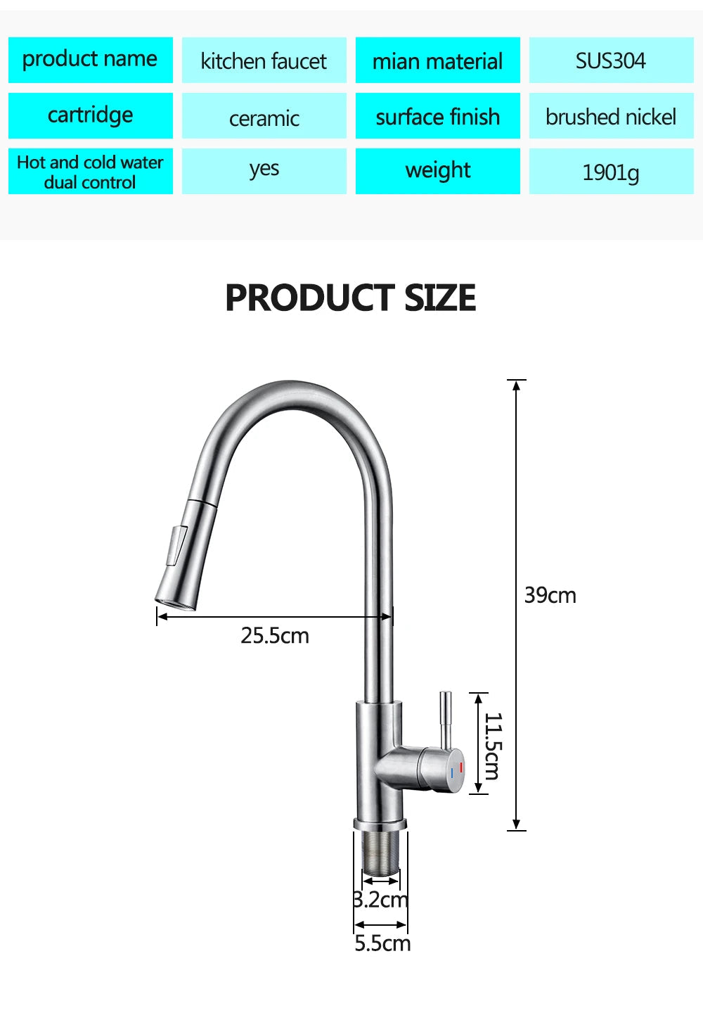 Pull Out Sensor Kitchen Touch Control Faucet