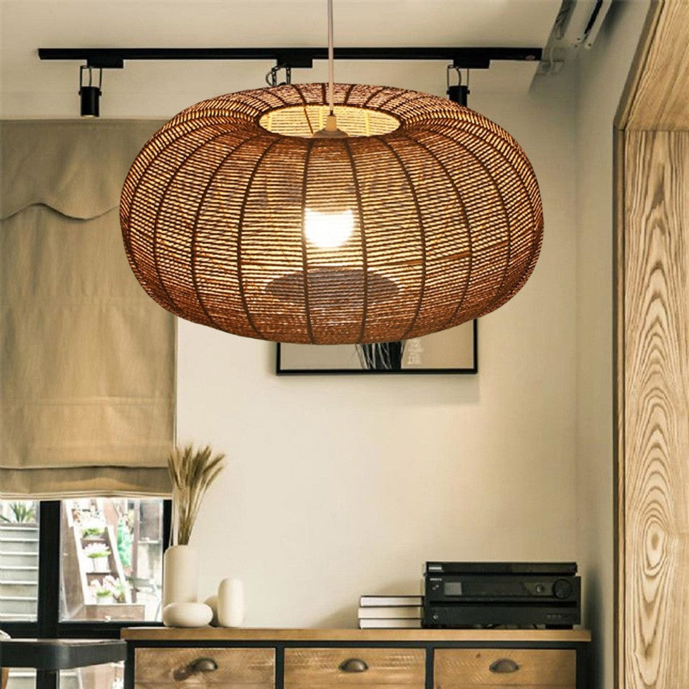 Boho Rattan Bamboo Pendant Lamp Shade