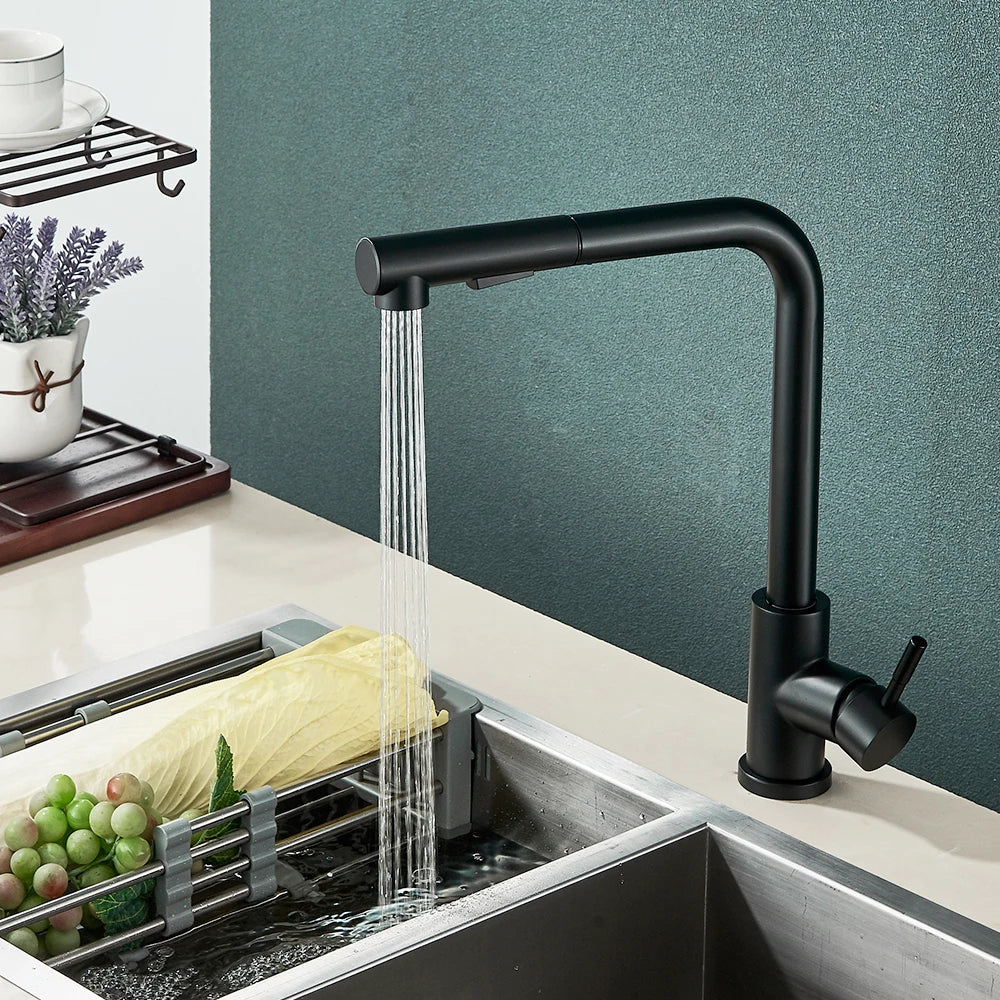 Pull Out Sprayer Nozzle Tap Deck Kitchen Sink Faucet