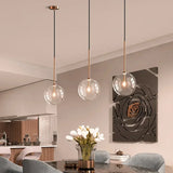 Clear Glass Ball Bedside Pendant Hanging Lamp
