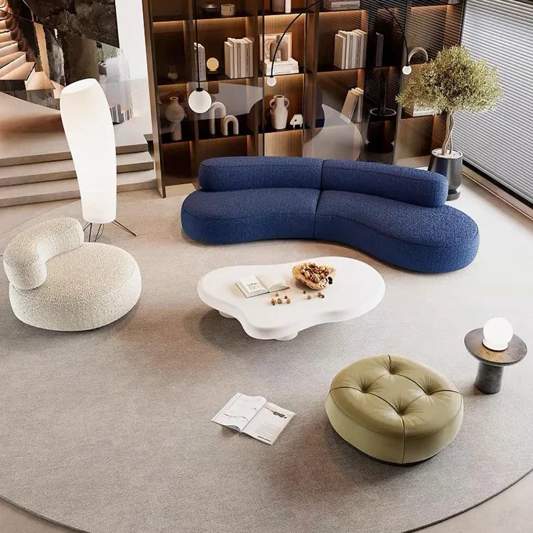 Curved Armless Vacuum Compressed Sectional Sofa