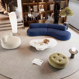 Curved Armless Vacuum Compressed Sectional Sofa