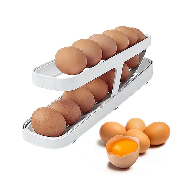 Automatic Moving Egg Rack Roll Up Organizer