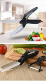 2 In 1 Multi Kitchen Tool Knife Stainless Steel Cutting Scissors