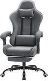 Gaming Footrest Massage Lumbar Support Office Chair