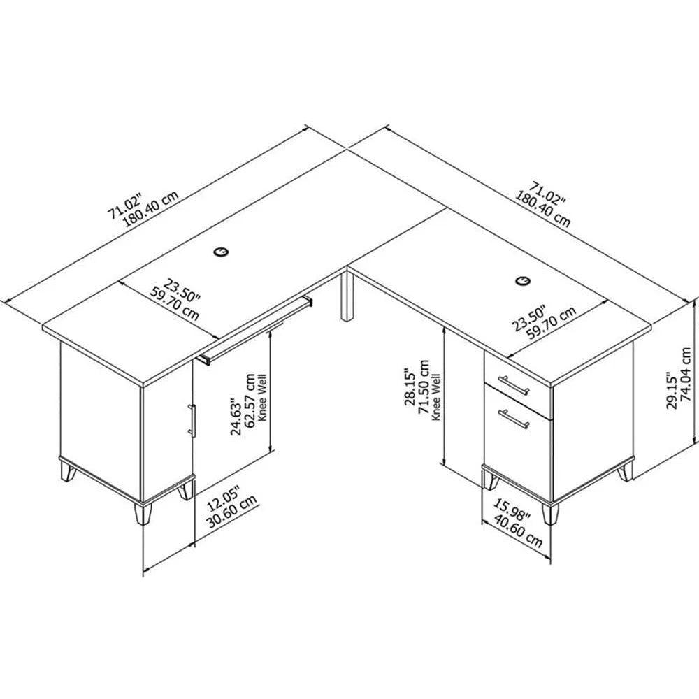 Corner L Shaped Storage Keyboard Shelf Office Desk