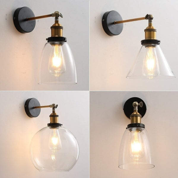 Retro Simple Glass Industrial Style Wall Lamp