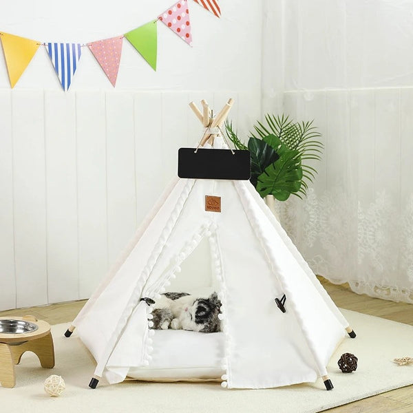 Pet Teepee Tent Washable Portable House with Cushion