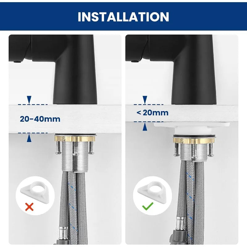 360° Rotation Sprayer Extendable 3 Jet Kitchen Faucet