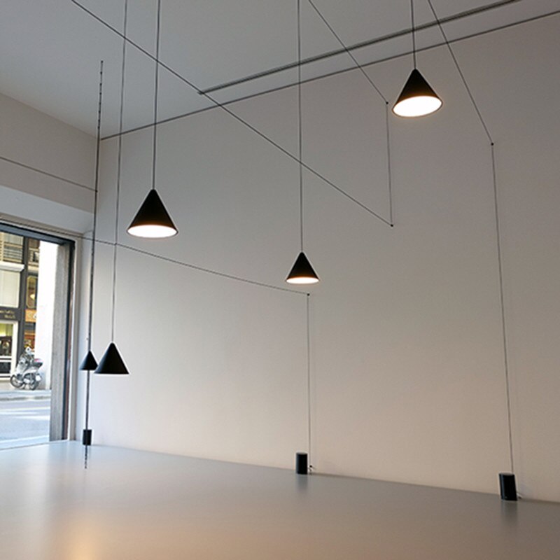 Modern Wire Geometric Led Bedside Hanging Lamp