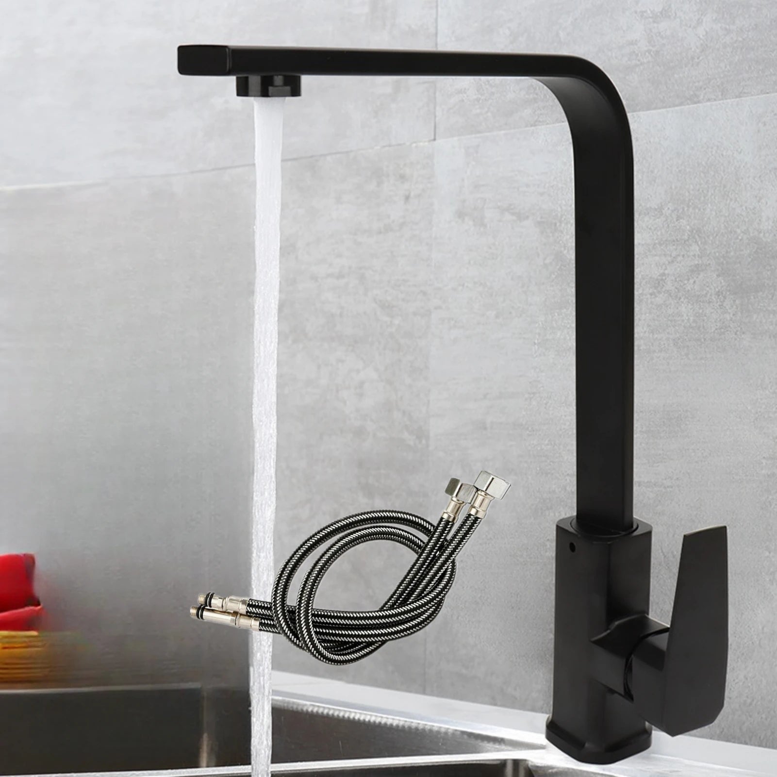 Kitchen 360 Degree Rotating Sink Deck Mounted Faucet