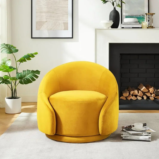 Leisure Upholstered Round Accent Arm Swivel Chair