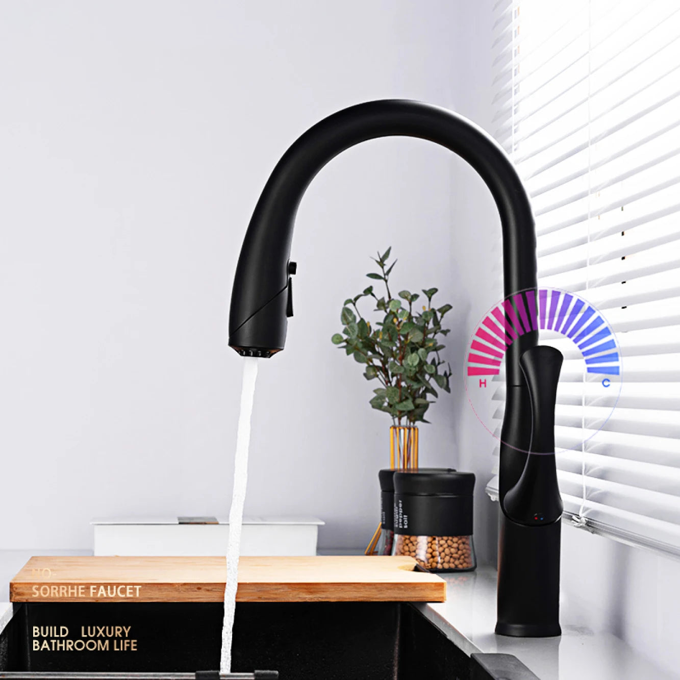 Touch Pull Out 3 Function Single Handle Dual Control Faucet