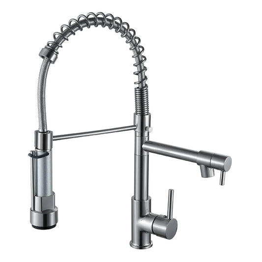 Pull Down Sprayer High Arc Single Handle Kitchen Sink Faucet
