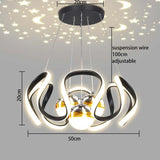 Nordic Abstract LED Bulbs Hanging Pendant Chandelier