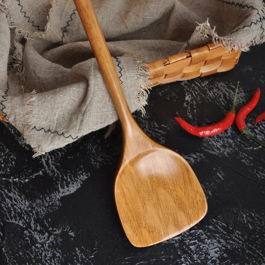 Wooden Spatula With Long Handle For Cooking