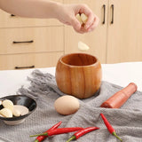 Wooden Bowl Manual Garlic Grinder Garlic Masher