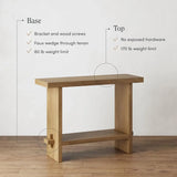 2 Tier Entryway Wood Accent Storage Console Table