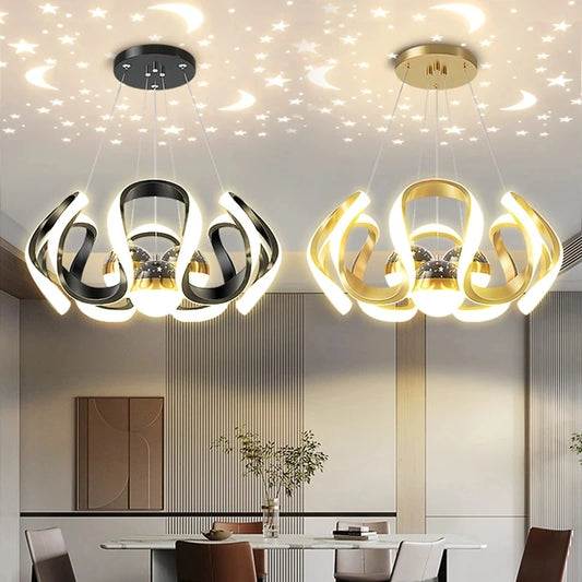 Nordic Abstract LED Bulbs Hanging Pendant Chandelier