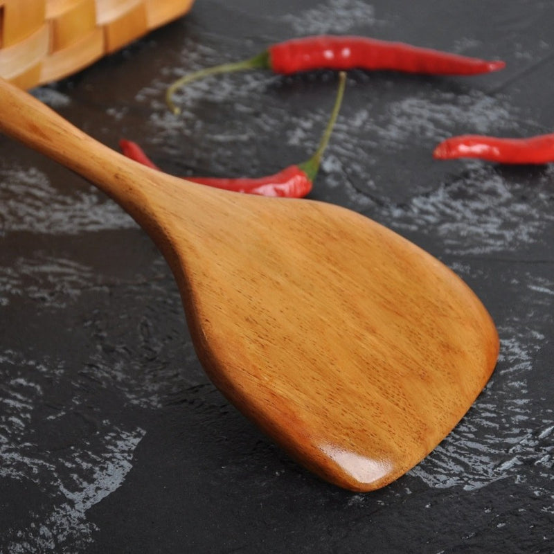 Wooden Spatula With Long Handle For Cooking