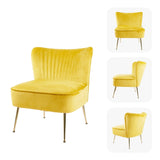 Modern Minimalist Flower Curved Backrest Metal Leg Chair