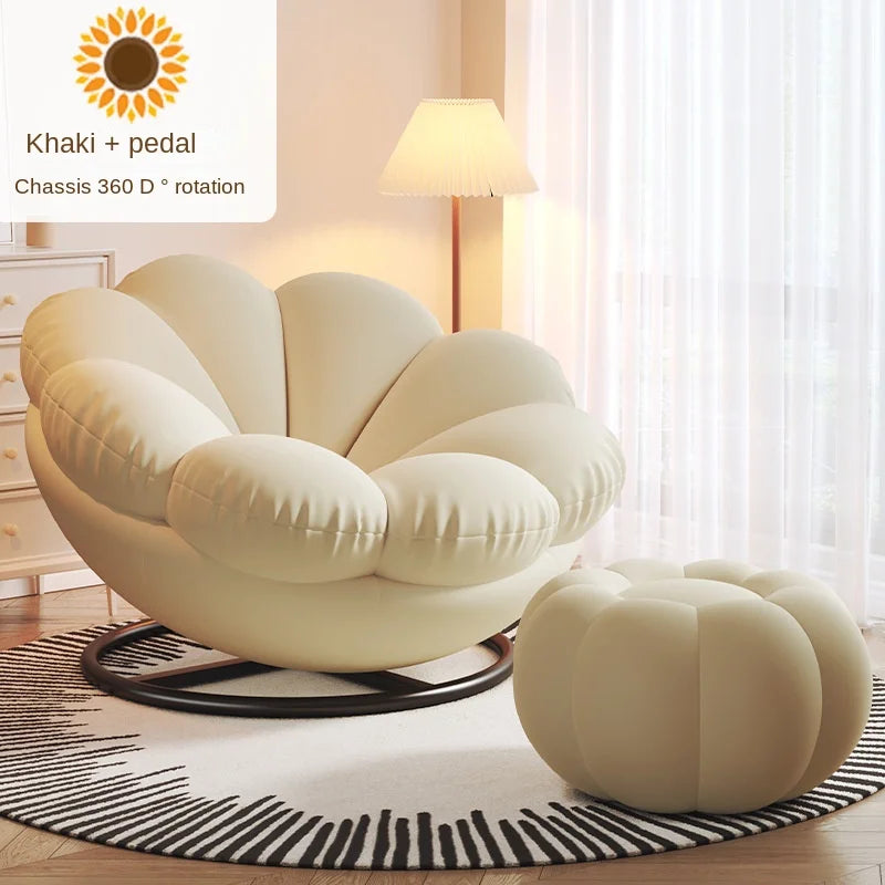 Sunflower Shape Detachable Cushion Swivel Chair