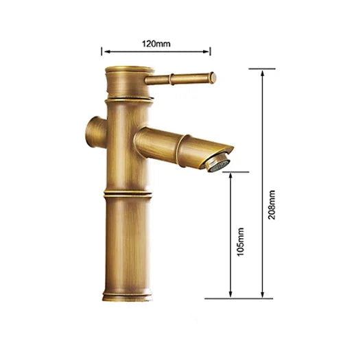 Brass Basin Tap Hot Cold Two Pipes Bathroom Faucet
